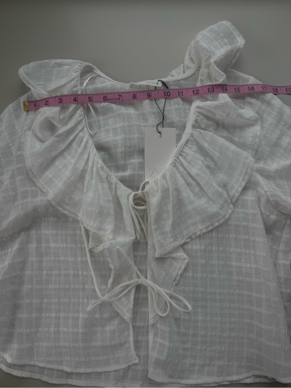 NWT Zara Ruffled Poplin Dress with Drawstrings Light Yellow M - Picture 5 of 12